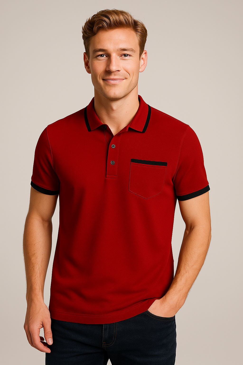 Polo da uomo con dettagli a contrasto - - contrasto dettagli men men's top clothes polo polo uomo uomo - Concept Palermo
