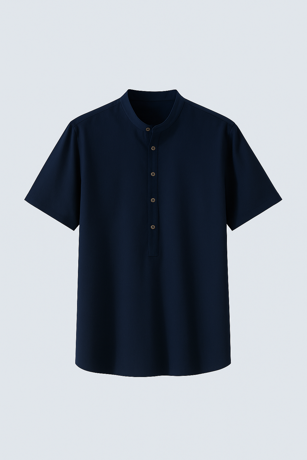 Camicia in lino leggera da uomo a maniche corte - Blu scuro - camicia camicia lino corte leggera lino maniche men's top clothes Shirts Shirts heren Shirts men uomo - Concept Palermo