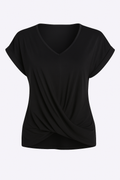 Camiseta con cuello en V de tela suave y ligera para hombre