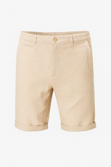 Casual linnen shorts met opgerolde zoom Heren