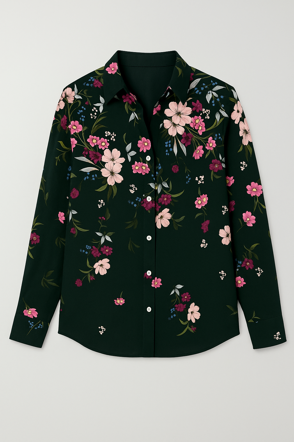 Camicetta Floreale Donna Elegante con Stampa Dettagliata - Blusa Primaverile Estiva - Schwarz - camicetta camicetta dettagli dettagli donna floral Frauen Bluse stampa SUMMER women's top clothes - Concept Palermo
