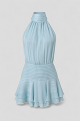 Elegante Zwarte Mini Jurk voor Dames van Kant met Lange Mouwen - Maten S-M  