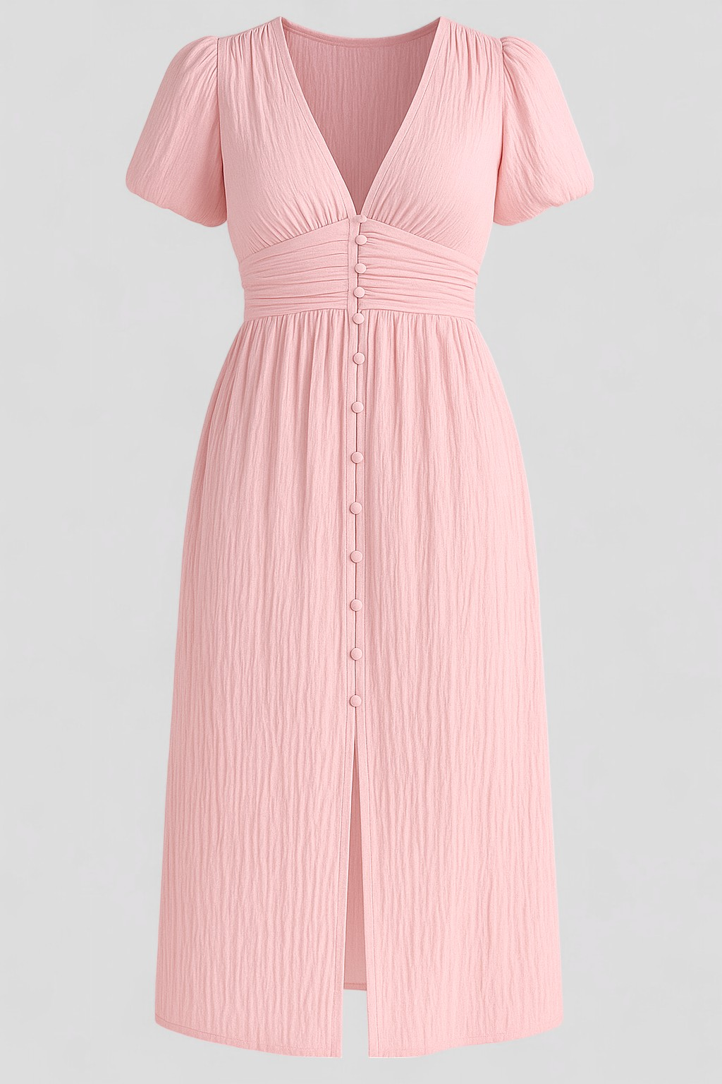 Abito Donna Maxi - Rosa - abito abito da donna abito donna abito estivo abito fantastico abito leggero abito maxi abito romantico donna dresses maxi dress vestito con maniche a sbuffo vestito elegante vestito per eventi - Concept Palermo