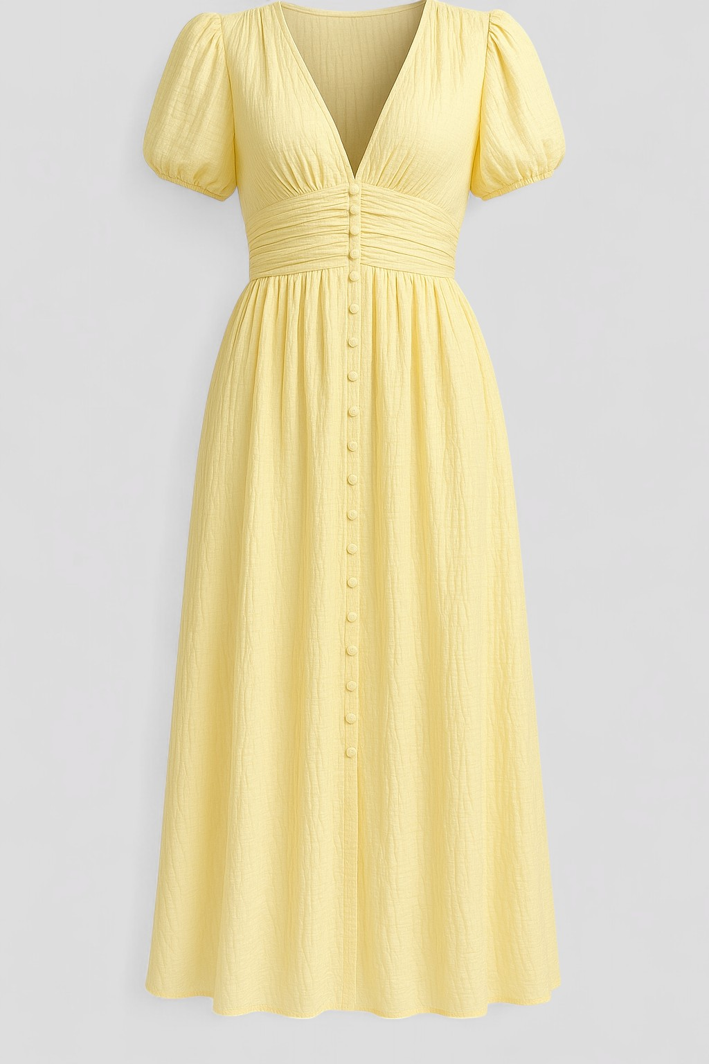 Abito Donna Maxi - Giallo - abito abito da donna abito donna abito estivo abito fantastico abito leggero abito maxi abito romantico donna dresses maxi dress vestito con maniche a sbuffo vestito elegante vestito per eventi - Concept Palermo