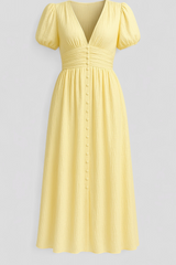 Dames maxi zomerjurk elegant van linnen grote maten