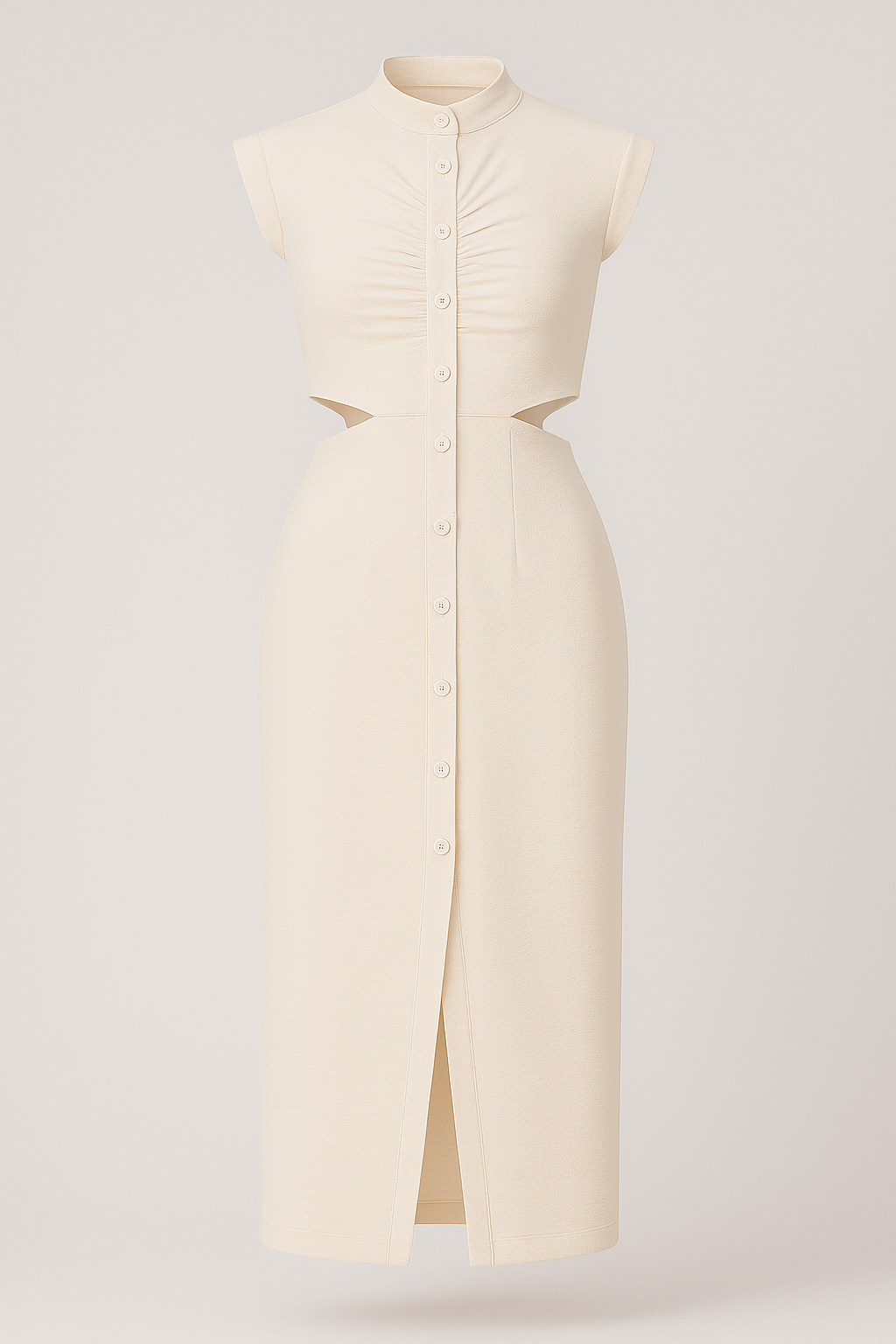 Abito con Maniche a Cappuccio Donna - Albicocca - abbigliamento formale abito abito con spacco abito elegante abito maniche cappuccio comfort premium design raffinato donna dresses maniche maniche a cappuccio moda moderna outfit romantico stile sofisticato tunica versatile - Concept Palermo