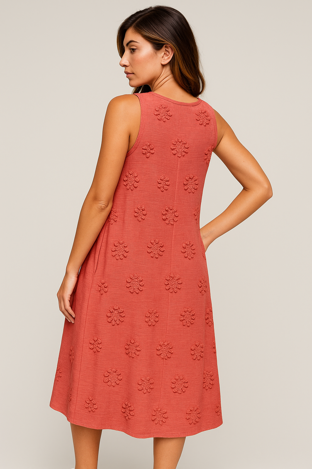 Abito Estivo Donna Casual con Tasche, Vestito Lungo Elegante Spiaggia Mare - - abbigliamento estivo abito abito con tasche abito estivo comfort quotidiano donna dresses eleganza semplice estivo lunghezza midi ricami floreali silhouette relaxed stile casual estivo tasche vestito senza maniche - Concept Palermo