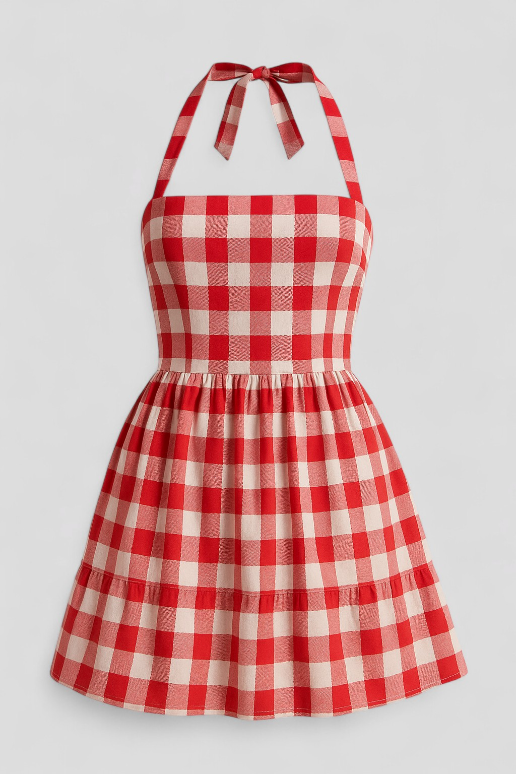 Abito Donna Flare in Cotone - Rosso - abito abito corto abito donna abito flare abito halter abito in cotone abito senza maniche cotone donna dresses fashion elegante flare look estivo moda femminile vestibilità regolare vestito estivo - Concept Palermo