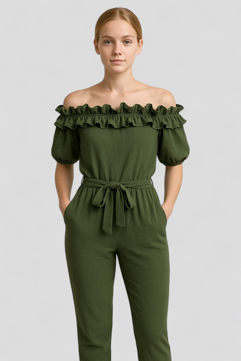 Kombinezon con Maniche a Volant - - abbigliamento estivo abito comodo capo alla moda kombinezon kombinezon elegante kombinezon maniche look romantico maniche maniche a volant one-pieces outfit serale stile e comfort versatilità moda vestiti femminili volant - Concept Palermo