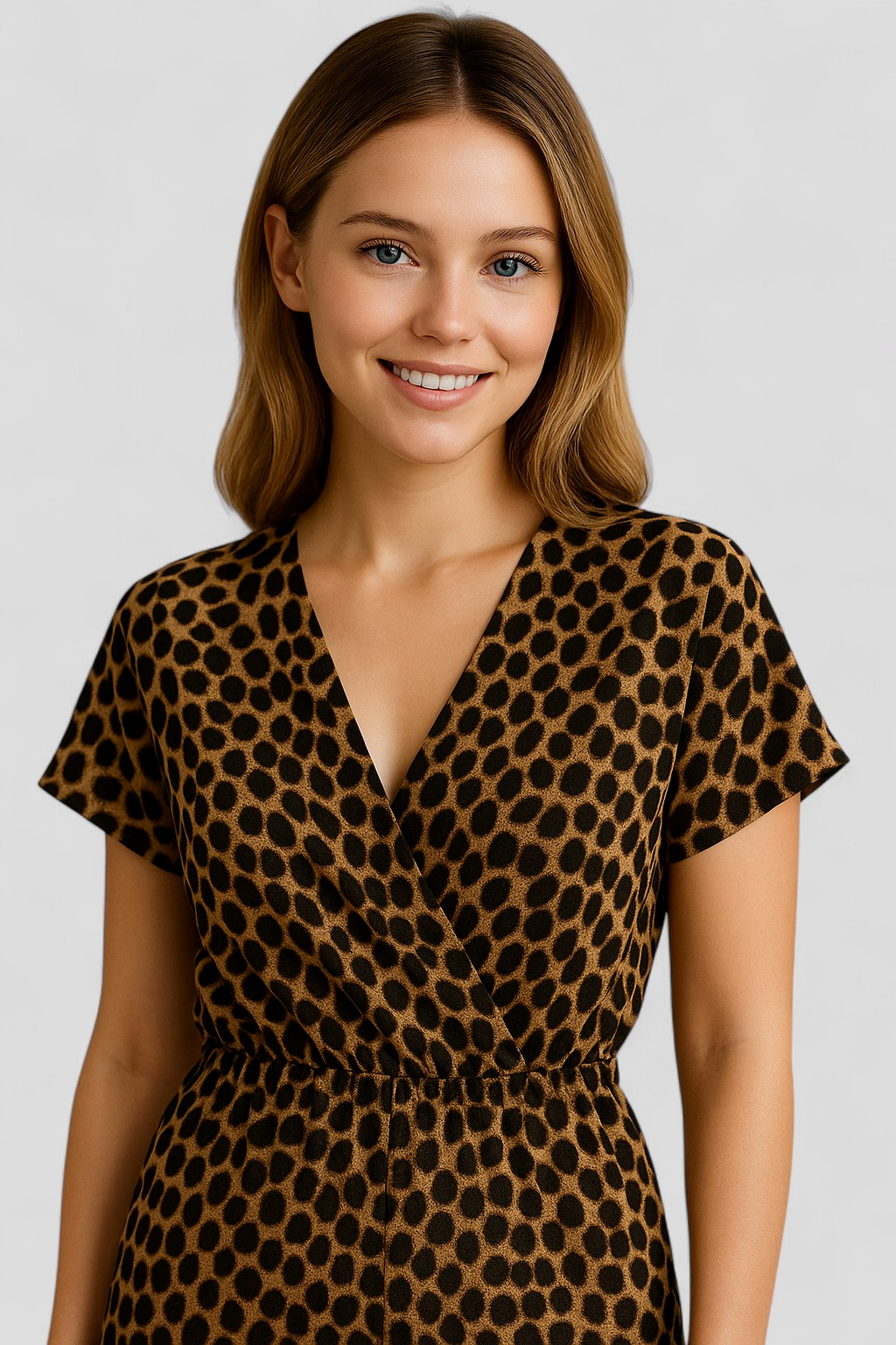 Tuta Donna con Motivo Pantera - - abbigliamento versatile collo a V design pantera donna materiale morbido motivo occasione casual one-pieces pantaloni larghi pantera stile moderno tuta tuta chic tuta donna tuta elegante - Concept Palermo