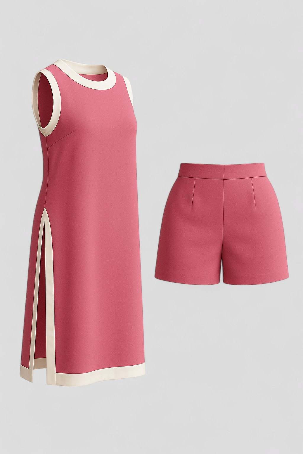 Completo Estivo Donna Color Block Boho - Rosso Rosa - Abbigliamento Casual Donna Abito Senza Maniche block boho color Comfort e Stile Donna completo completo estivo Completo Estivo Donna donna estivo Look Fresco Estivo Moda Color Block Outfit Boho Estate outfit sets Set Due Pezzi Donna Shorts e Top Estivi Versatile Outfit Estivo - Concept Palermo