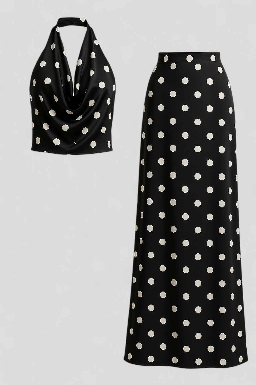 Completo Donna Elegante a Pois Bianco Nero, Set Abbigliamento Estivo Casual Taglie Forti - Nero - abbigliamento abbigliamento casual abbigliamento elegante abbigliamento estivo abbigliamento pois completo due pezzi donne moda a pois outfit a pois outfit sets pois set abbigliamento tessuto leggero vari colori abbigliamento vestibilità regolare - Concept Palermo