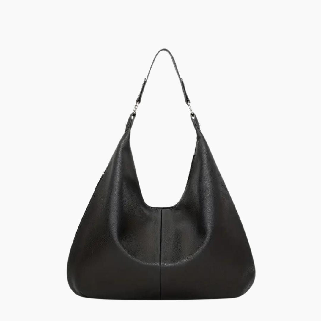 Borsa Hobo Donna Grande in Pelle Vegana Nera con Tracolla Regolabile - - Bags borsa borsa hobo donna hobo Leather Bag pelle vegana women bags - Concept Palermo