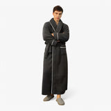 Badjas voor heren/dames van zachte katoenen badstof met capuchon, maten S-XL