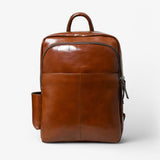 Elegante mochila de lujo de piel italiana - Marrón para hombre