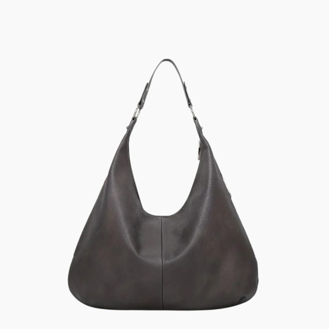 Borsa Hobo Donna Grande in Pelle Vegana Nera con Tracolla Regolabile - - Bags borsa borsa hobo donna hobo Leather Bag pelle vegana women bags - Concept Palermo