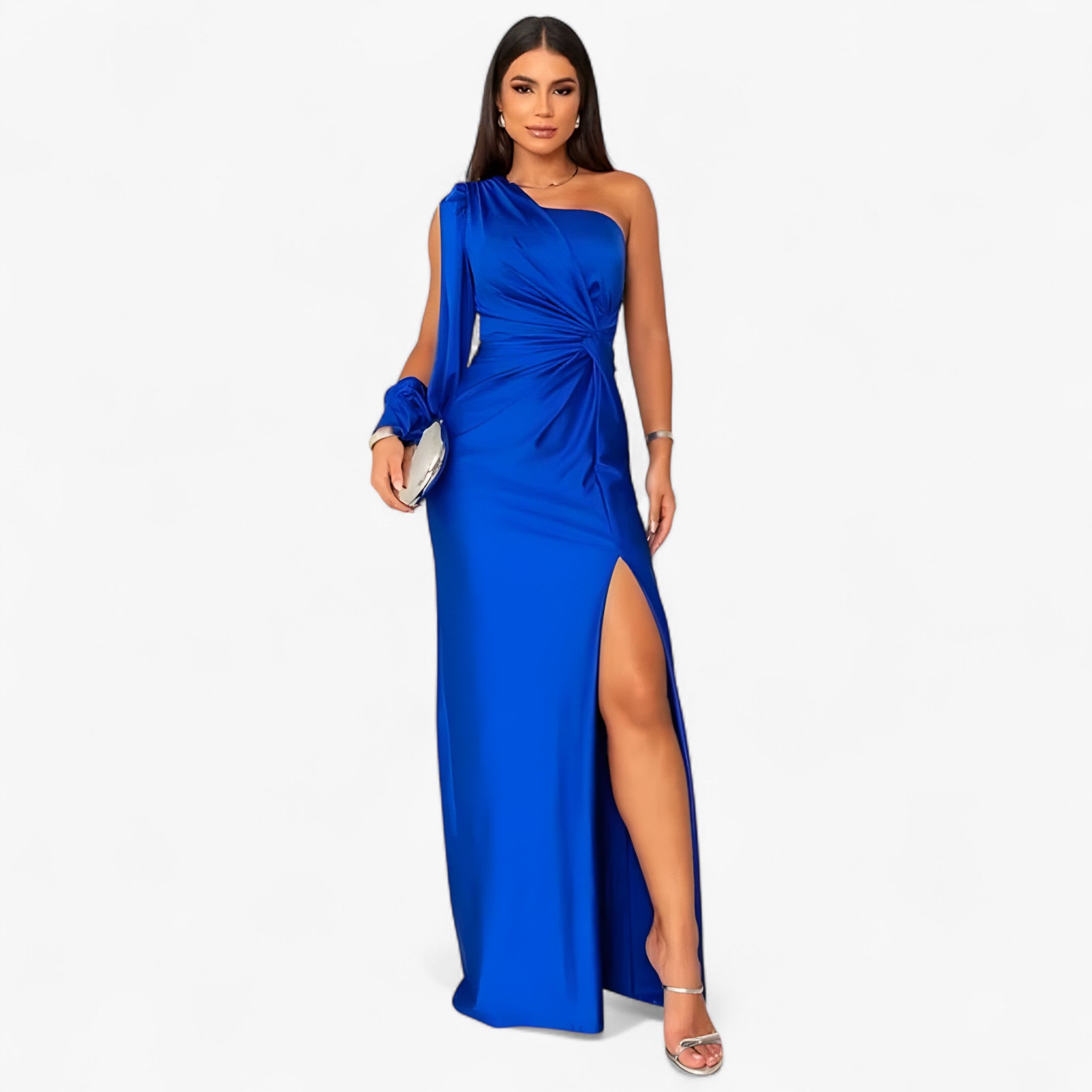 Vestito Midi da Donna in Raso Elegante, Abito da Cerimonia o Serale