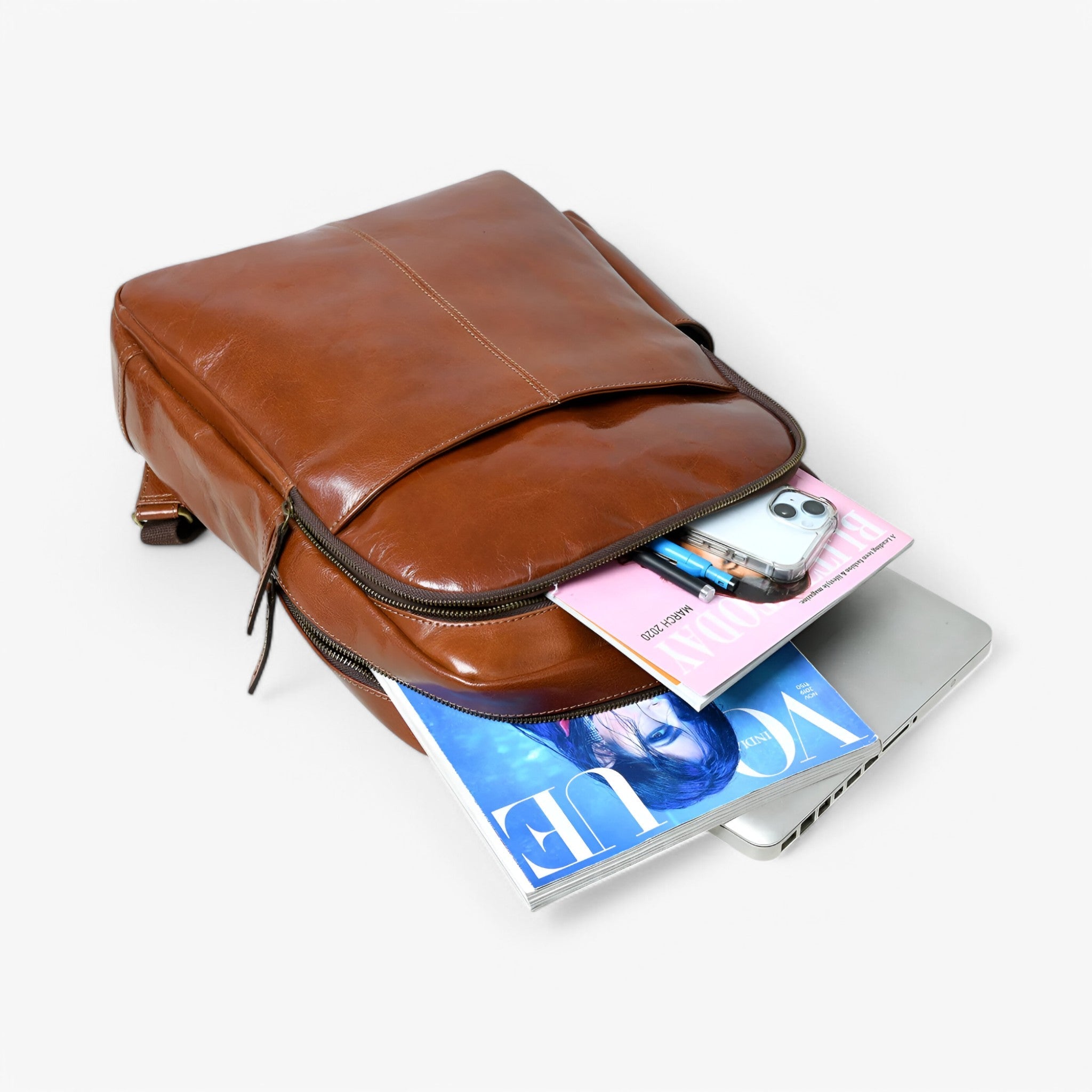 Valentino Zaino di lusso in pelle italiana - Marrone Uomo - - accessoires bags italiana pelle tassen uomo valentino valentino zaino zaino - Concept Palermo