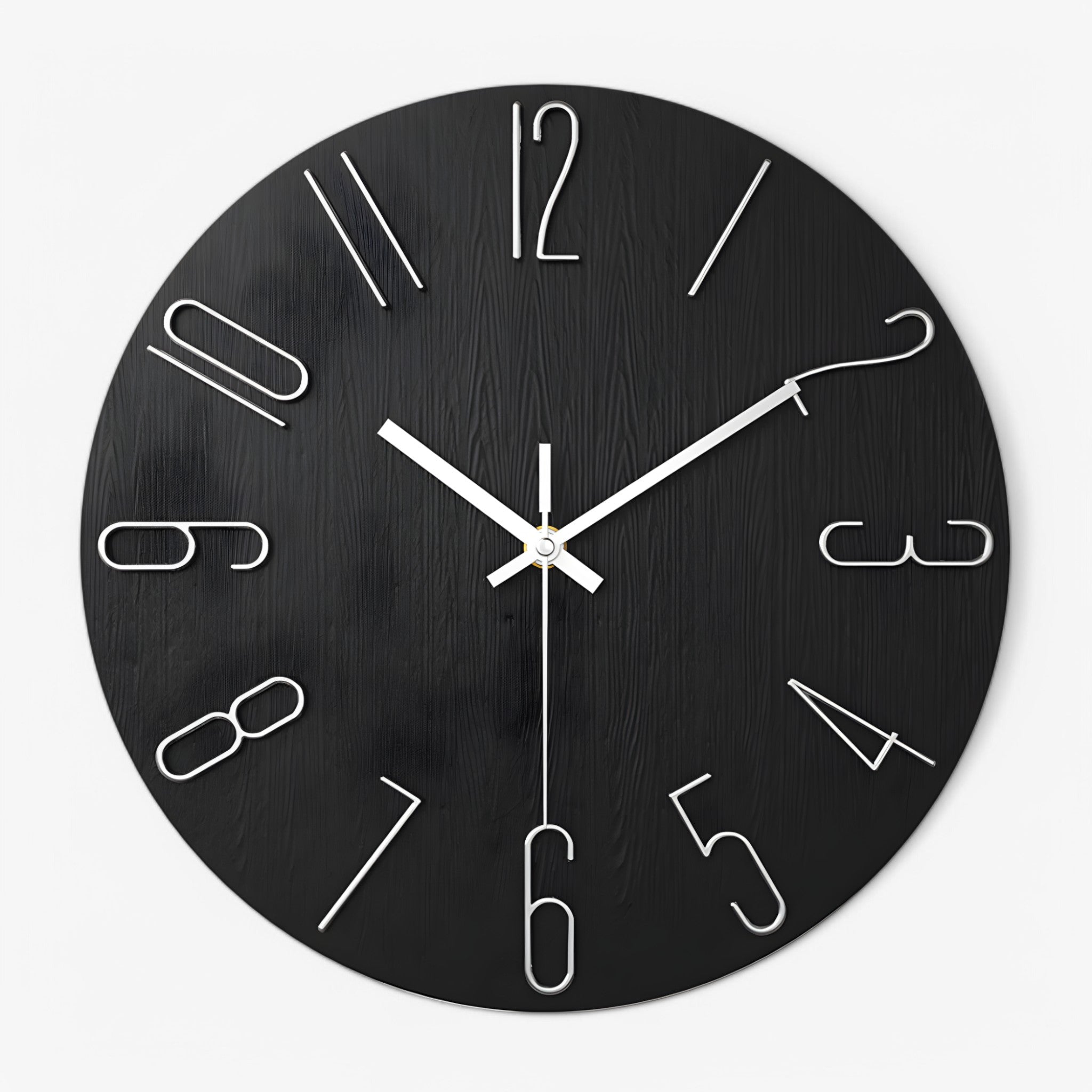 Orologio da Parete Moderno Silenzioso Design Uomo, Grande 60cm, Nero Metallo - Nero - orologio orologio parete P254 parete uomo wall clocks - Concept Palermo