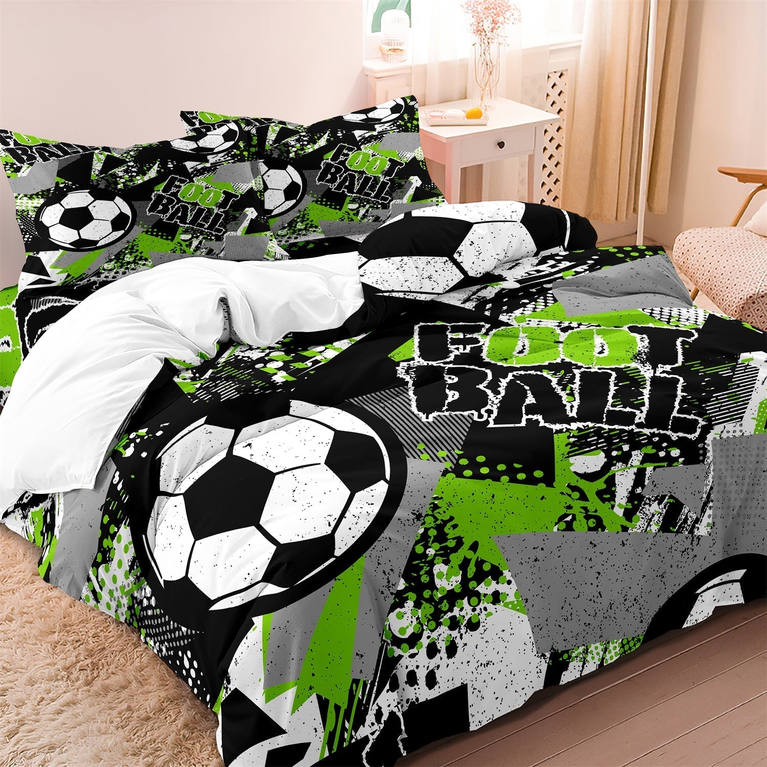 CoolCovers - Piumino da bambino a tema calcio Copripiumino Set di biancheria da letto Cotone Poliestere - EU King - bambino bedsheets biancheria calcio coolcovers copripiumino cotone Duvet Duvetcover home & garden letto - Concept Palermo