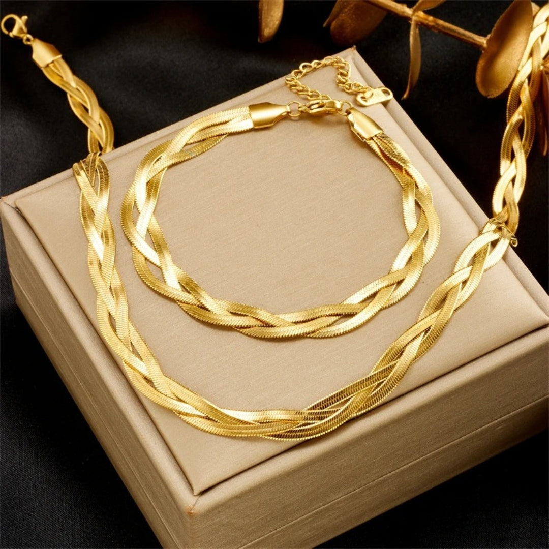 Set Orologio e Bracciali Donna Geneva Bling in Acciaio, Elegante e Luminoso - ORO - acciaio bling BRACELETS donna geneva geneva bling jewelry - Concept Palermo