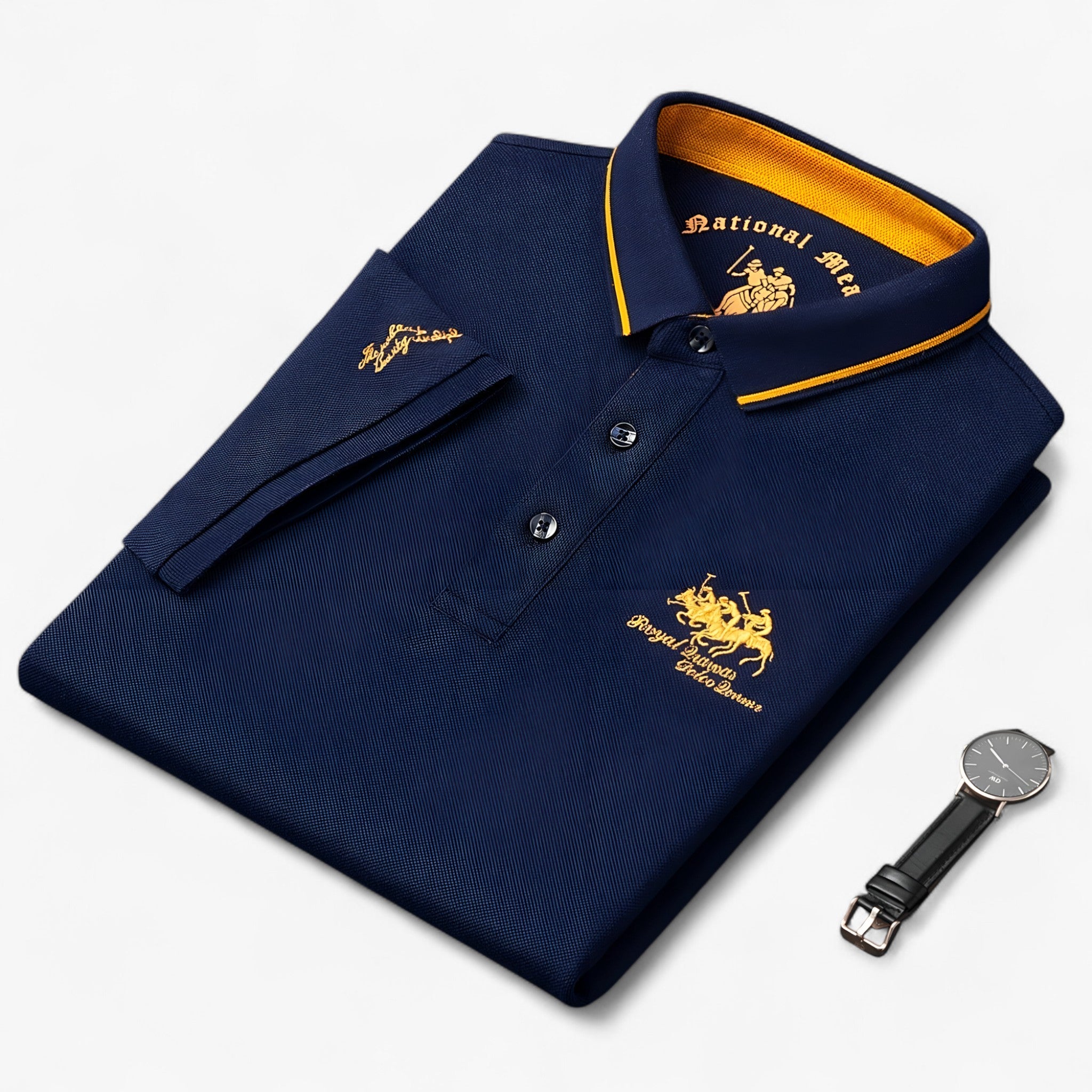 Polo Uomo in Cotone Piqué Tinta Unita Elegante - Vari Colori e Taglie - Blu - cotone men's polo men's polo shirt men's top clothes piqué polo polo uomo tinta unita uomo - Concept Palermo