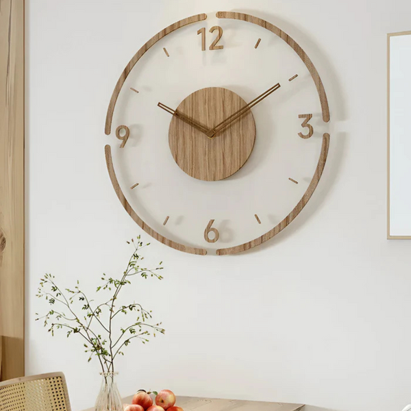 Horloge Murale de 30 Cm au Design Moderne, en Acrylique et Bois - A - acrylique bois cross-from-marche-lino-15835938062685 design horloge horloge murale Linen murale New-google P020 Unisex - Concept Palermo