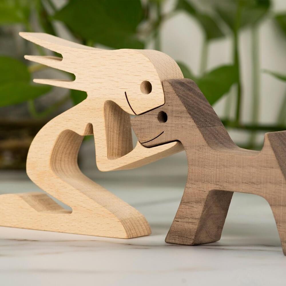 Scultura in legno di uomo e cane - - cane home & garden legno M1548 new_for_google scultura scultura legno uomo - Concept Palermo