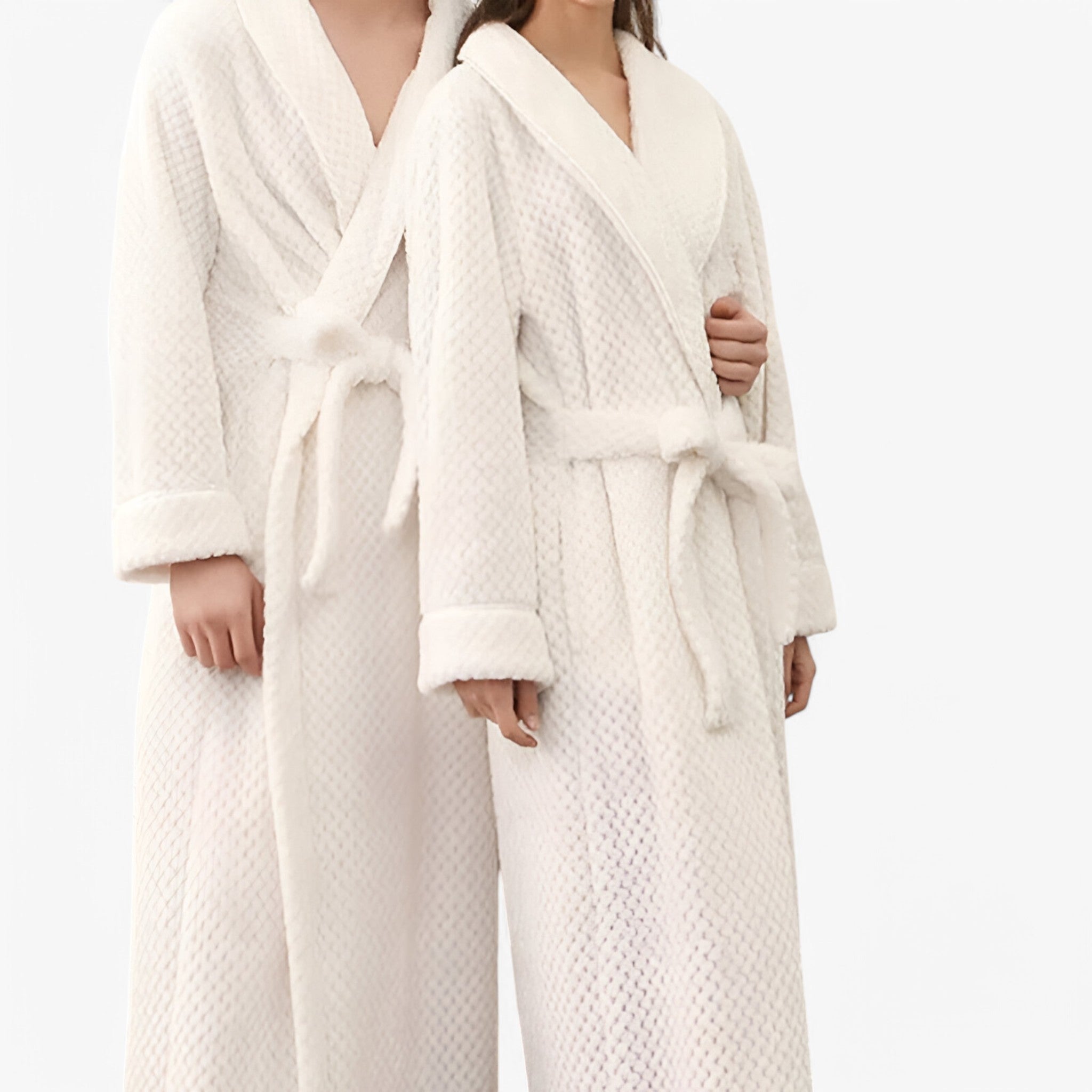 Morbido Accappatoio in Pile Donna - Bianco - accappatoio accappatoio pile Autumn Bathrobes donna Fleece Fluffy Long Sleeve Nightgown Pajama pile Pocket Robe Sleepwear sofia | morbido accappatoio in pile - € Solid Color Spring Winter Women - Concept Palermo