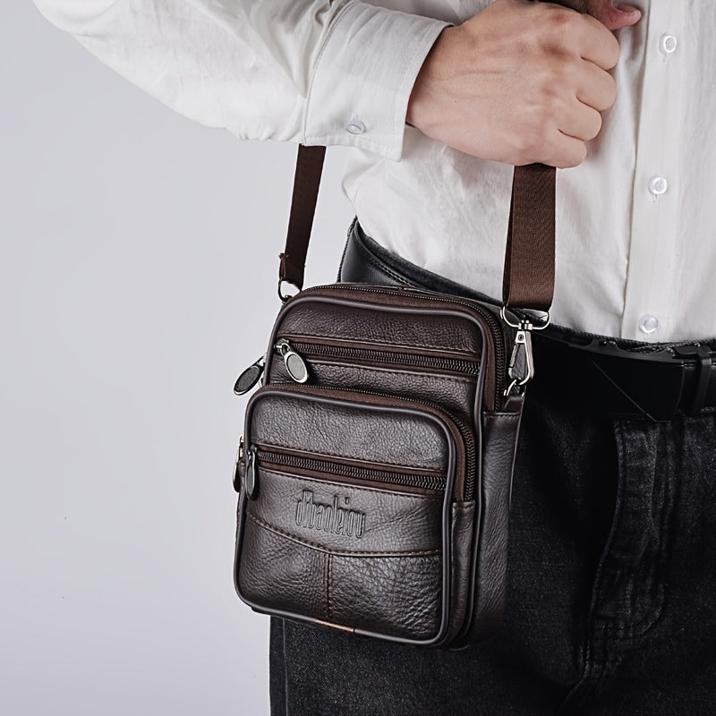 Borsa a Tracolla Uomo in Vera Pelle Nera - Nuova Collezione - - bags bags for men borsa borsa tracolla Crossbody Bags pelle Shoulder & Crossbody Bags tracolla uomo - Concept Palermo