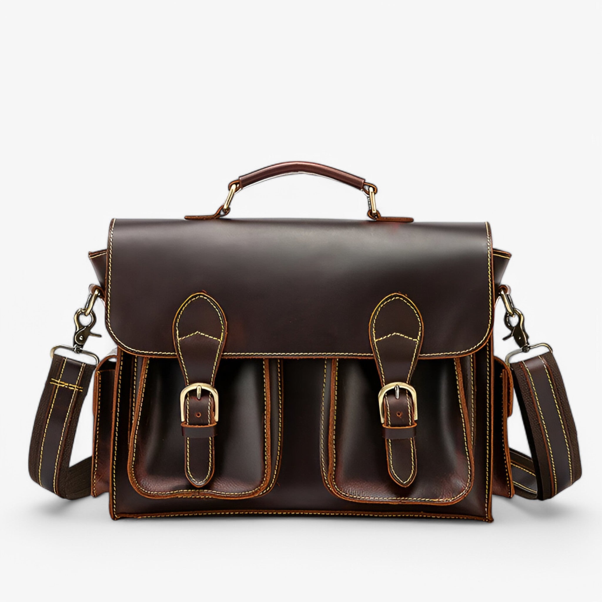 Valigetta Pelle Marrone Retrò - Marrone - accessoires bags pelle retr tassen valigetta valigetta pelle - Concept Palermo