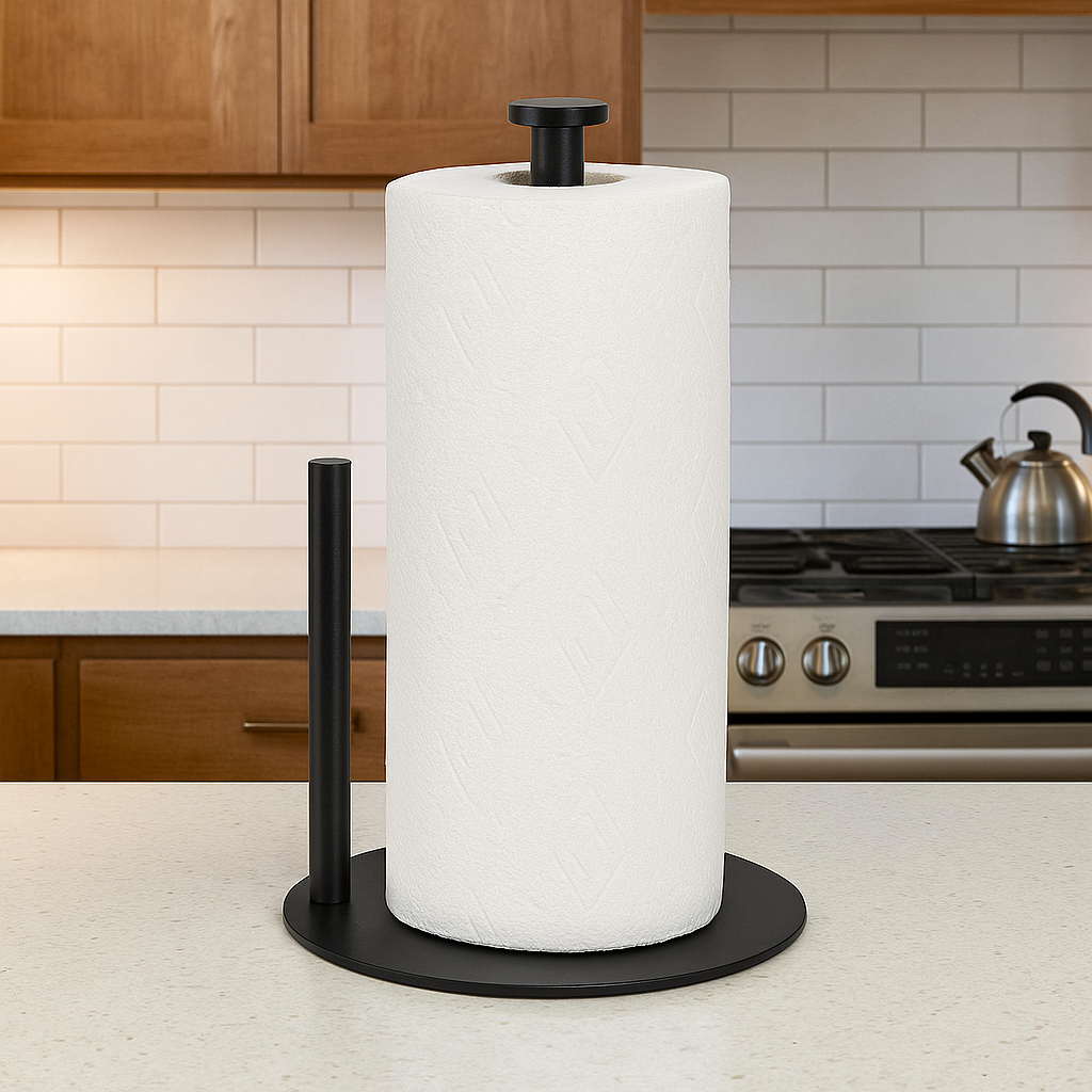 Portarotolo da cucina nero con elemento di strappo - - cucina elemento home & garden keuken paper towel holder portarotolo portarotolo cucina strappo - Concept Palermo