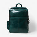 Mochila para mujer de auténtico cuero italiano verde de lujo, elegante y espaciosa