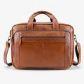 Bolso para portátil de piel con bandolera para hombre