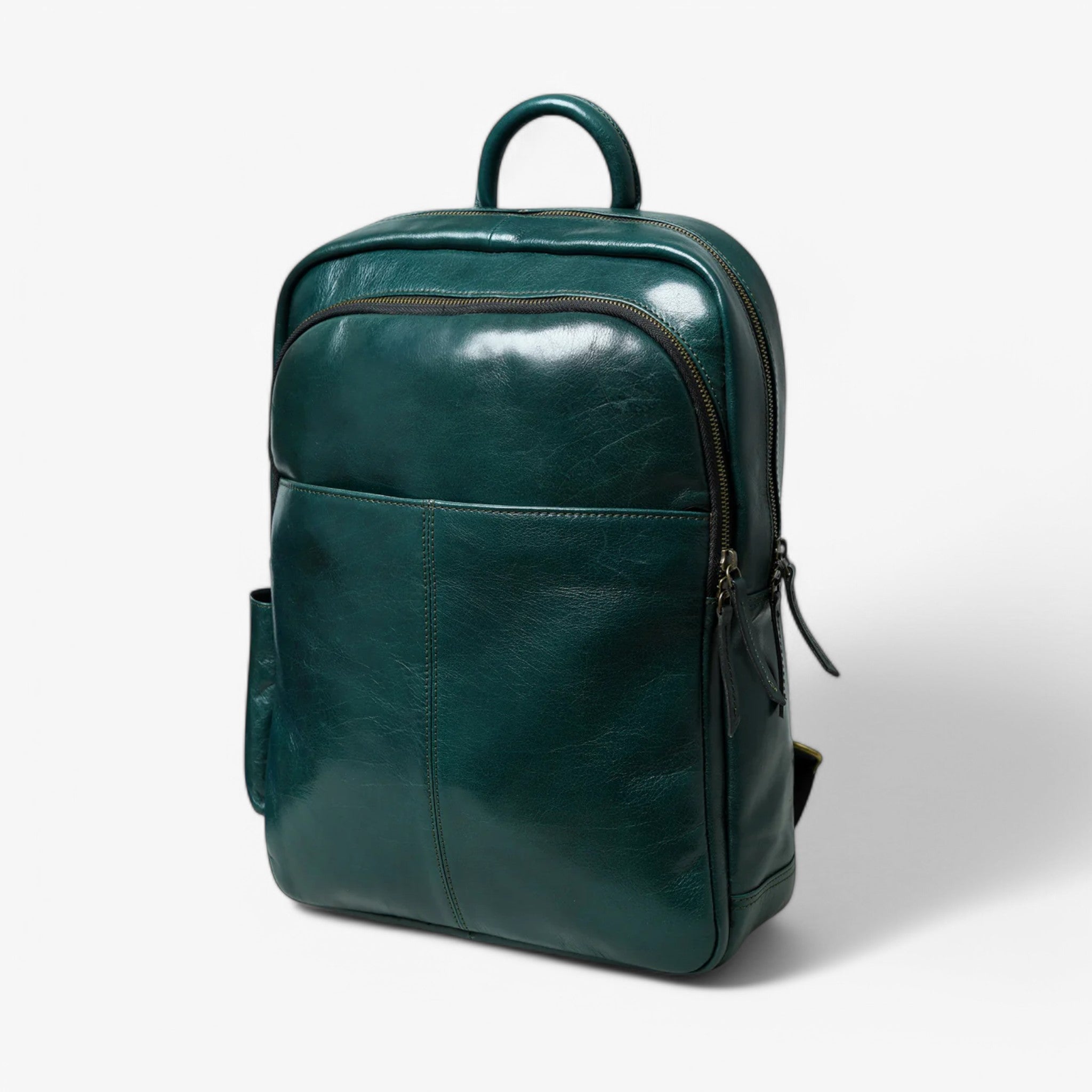 Zaino Donna in Vera Pelle Italiana Verde Lusso, Elegante e Spazioso - - accessoires bags italiana pelle tassen zaino zaino pelle - Concept Palermo