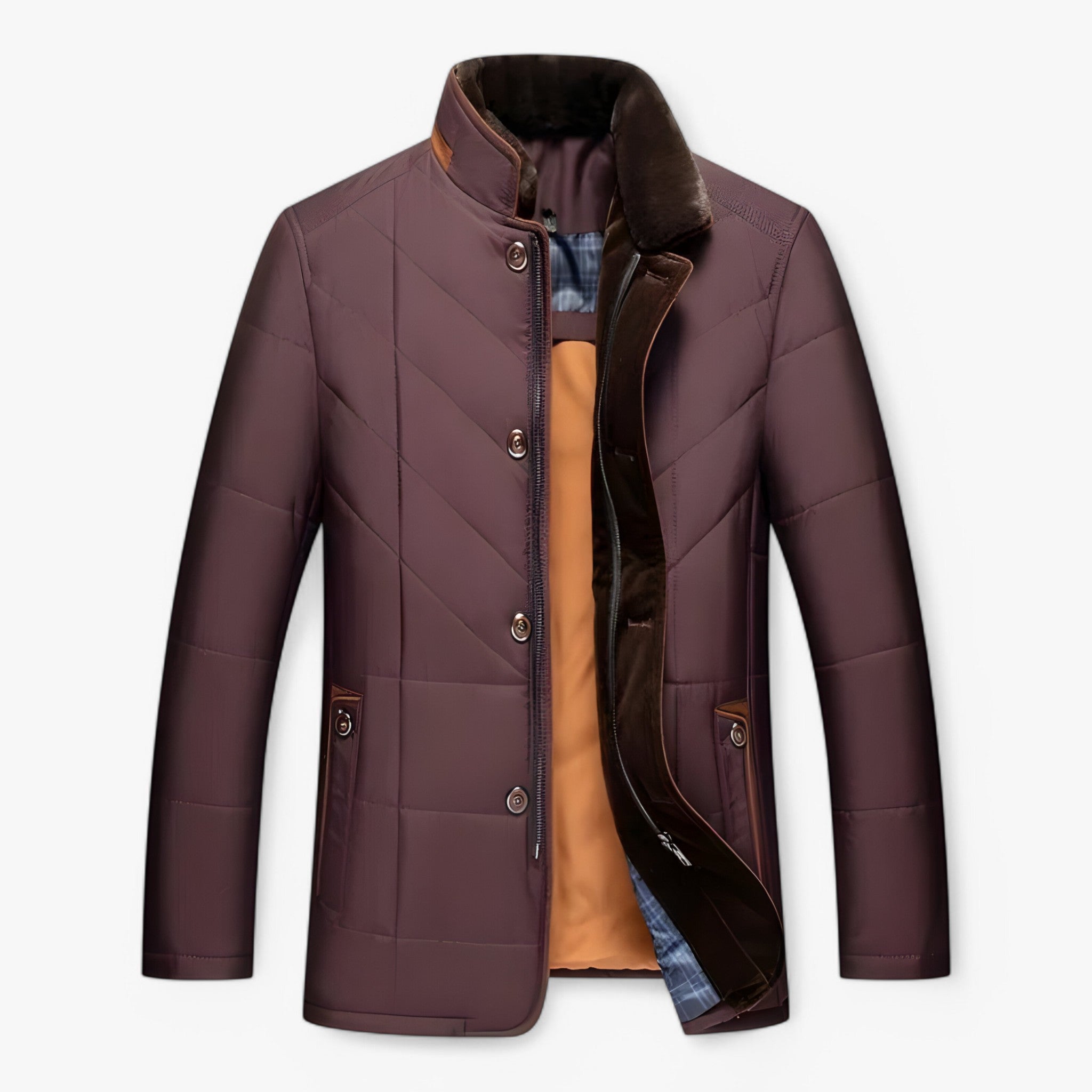 Giacca Uomo Nera Elegante in Tessuto Tecnico Termico - Marrone - giacca giacca uomo men's coats & jackets tecnico termica tessuto uomo - Concept Palermo