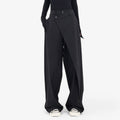 Pantalones baggy modernos unisex de algodón negro con cintura alta