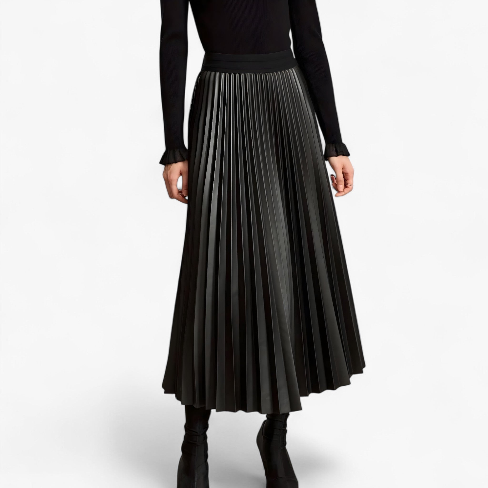 Gonna in Pelle Plissettata Donna - - donna gonna gonna pelle MYLA_NEW pelle plissettata Skirt women's top clothes - Concept Palermo