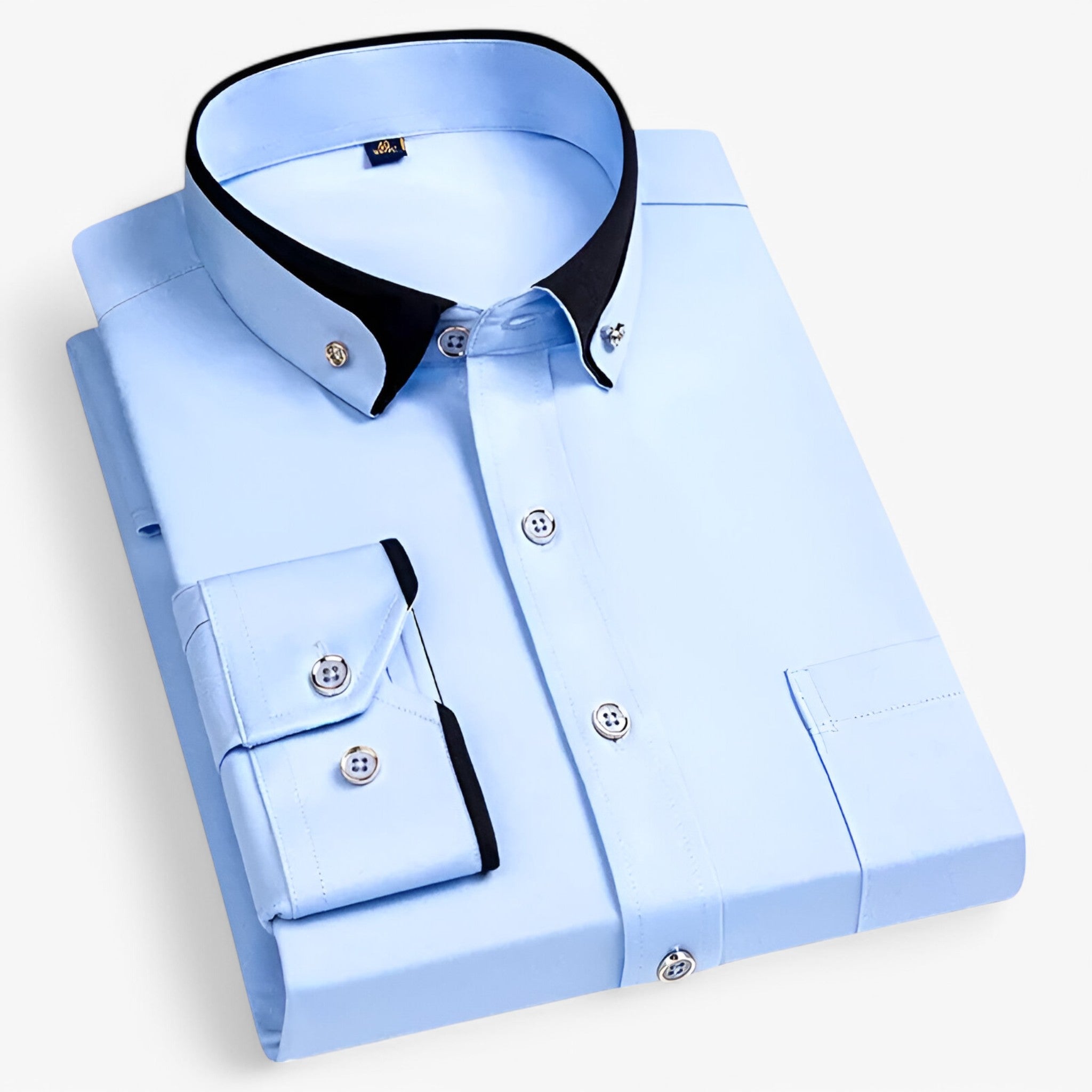 Camicia Uomo Elegante Comfort Fit in Cotone Traspirante per Lavoro e Cerimonie - Blu cielo - camicia camicia formale confortevole formale men's top clothes Ny Nye Ankomster Udsalg uomo - Concept Palermo