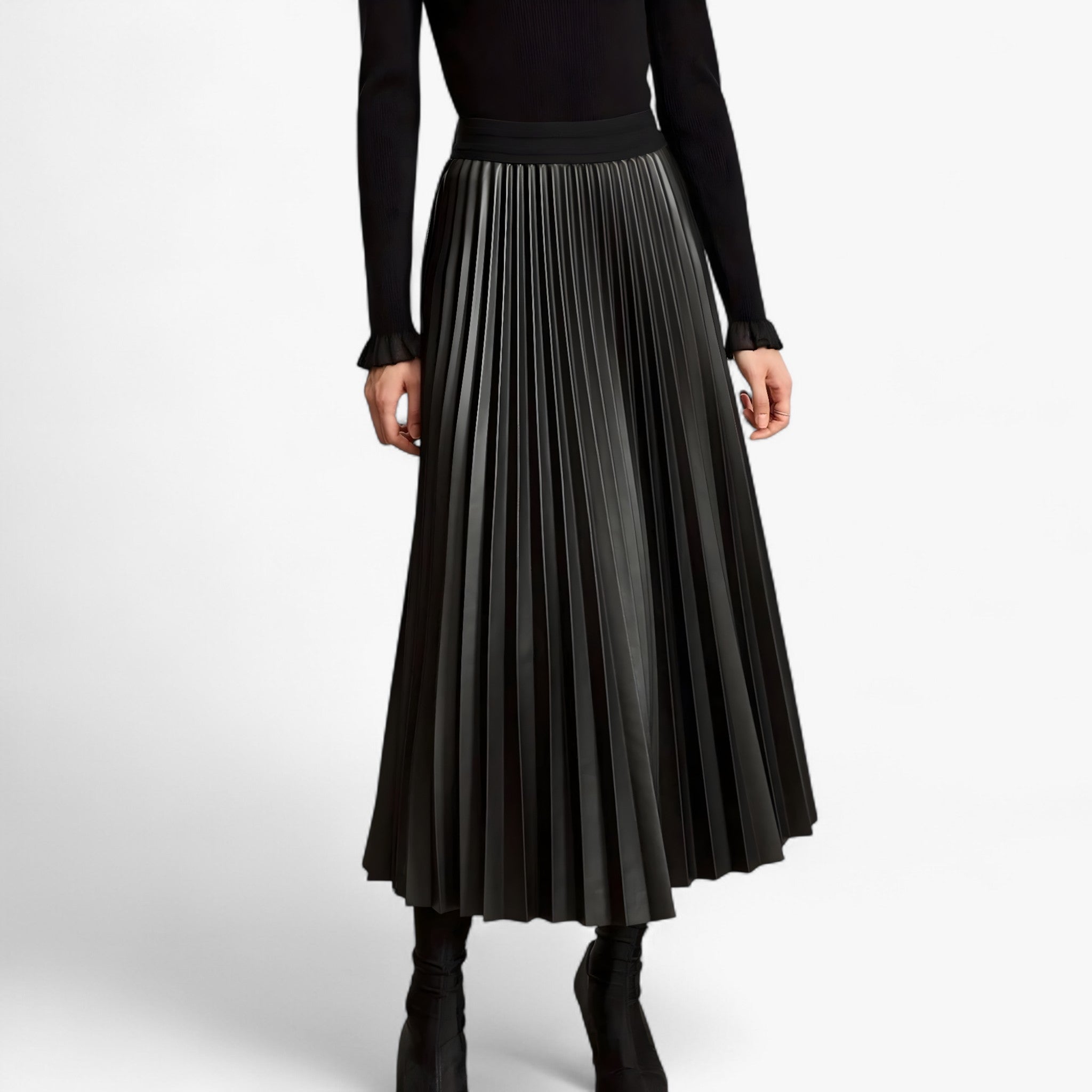 Gonna in Pelle Plissettata Donna - - donna gonna gonna pelle MYLA_NEW pelle plissettata Skirt women's top clothes - Concept Palermo