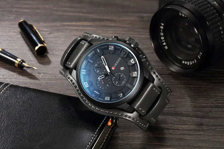 Orologio cronografo da uomo in pelle - - cronografo new_for_google_may orologio orologio cronografo pelle uomo Watches - Concept Palermo