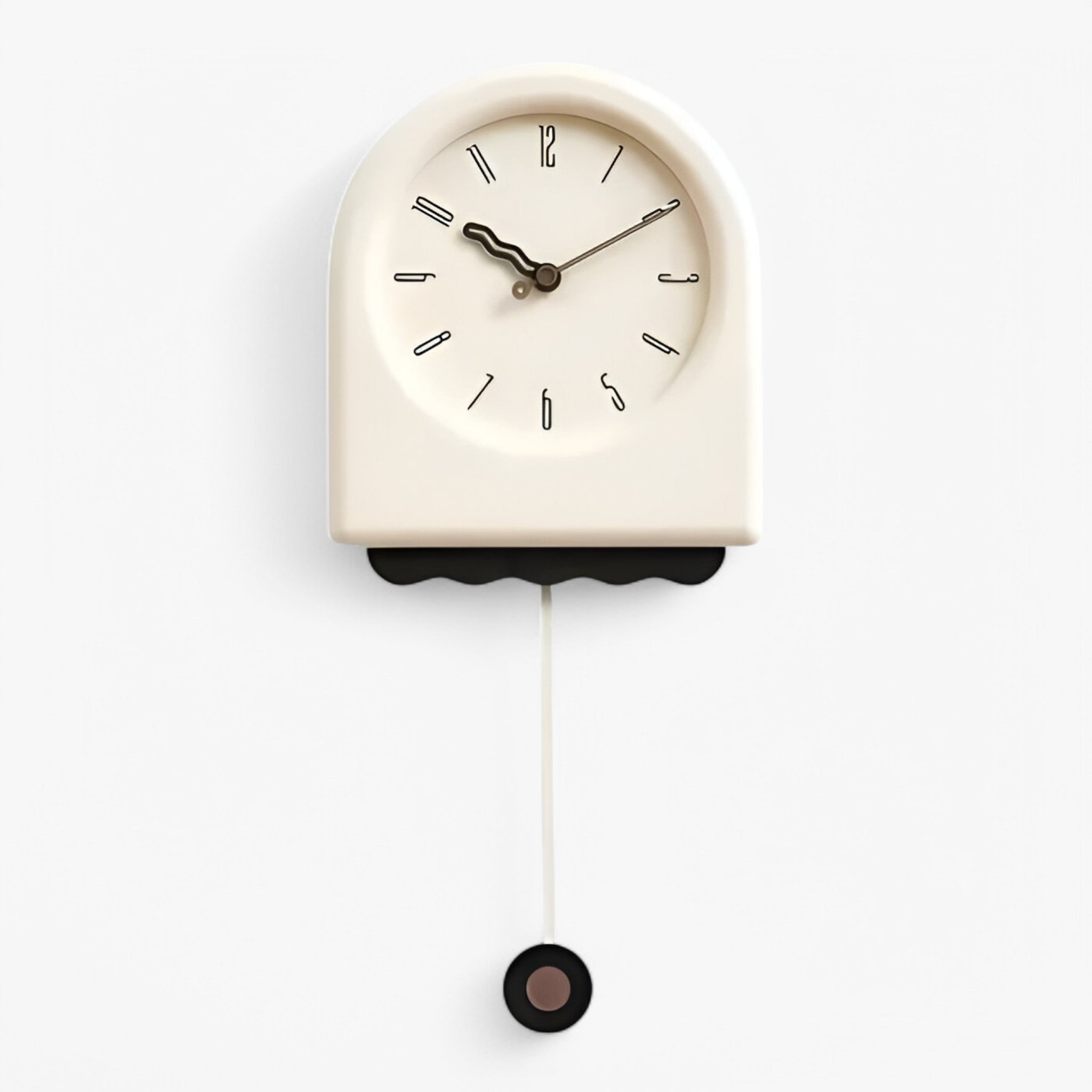 Orologio da parete moderno con pendolo dal design essenziale Uomo - Crema con beige - design essenziale orologio orologio parete P238 parete pendolo uomo wall clock wall clocks - Concept Palermo