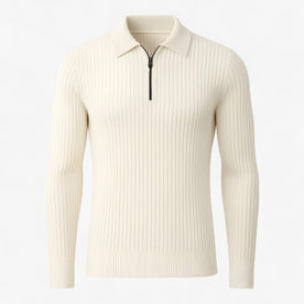 Maglione in Merino a Mezzo Zip Lana Uomo - Bianco M - jerry - maglione in merino a mezzo zip - €25 lana maglione maglione merino Men merino mezzo Solid uomo Wool - Concept Palermo