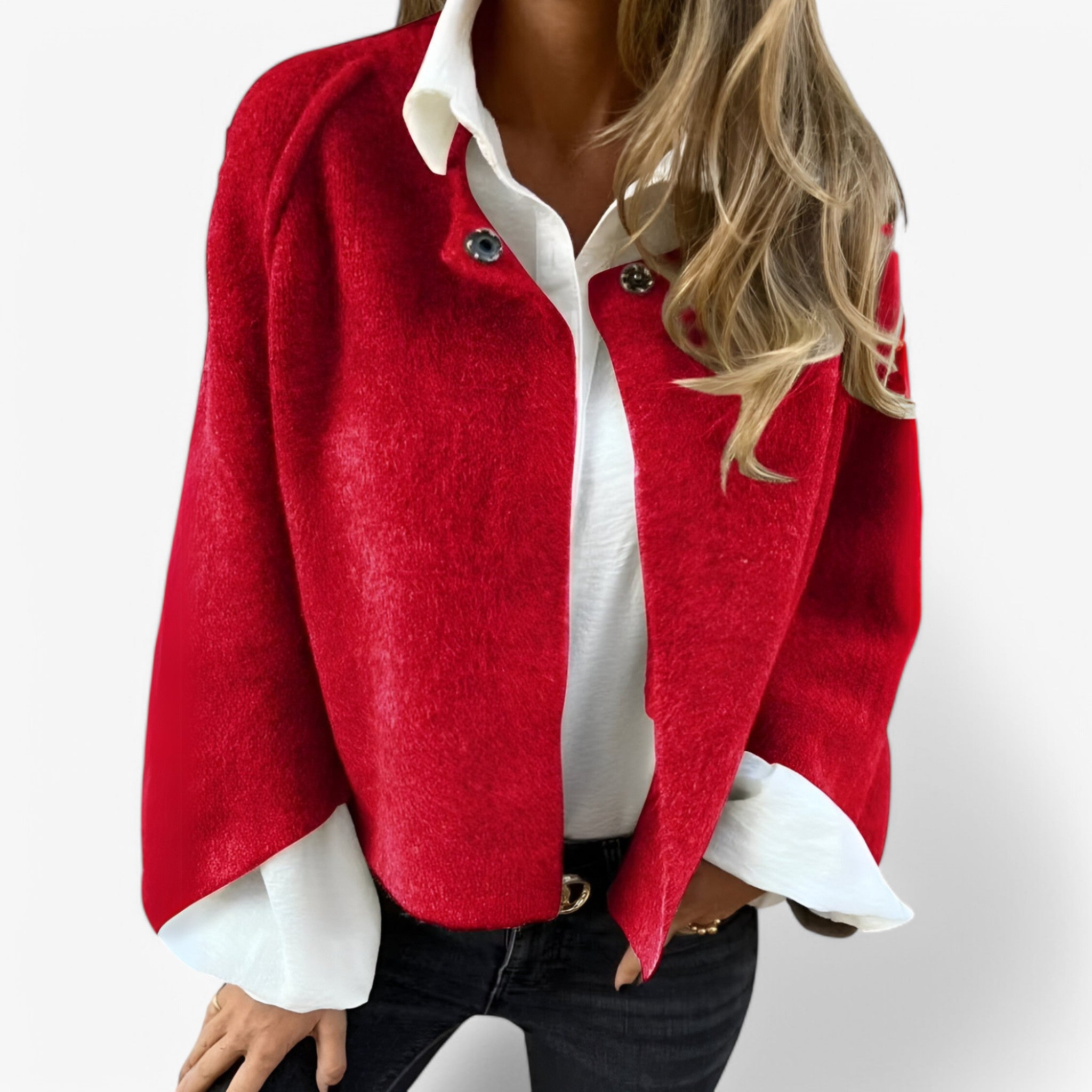 Giacca Donna Cashmere Elegante e Morbida per Inverno - Calda, Lussuosa e Confortevole - Rosso - cashmere coat coats comfy jacket donna Fashion jacket giacca giacca cashmere jacket Jackets ladies_jackets_cardigan morbida new woman women women jackets women's coat women's coats & jackets Women's Jacket Women's Jackets - Concept Palermo