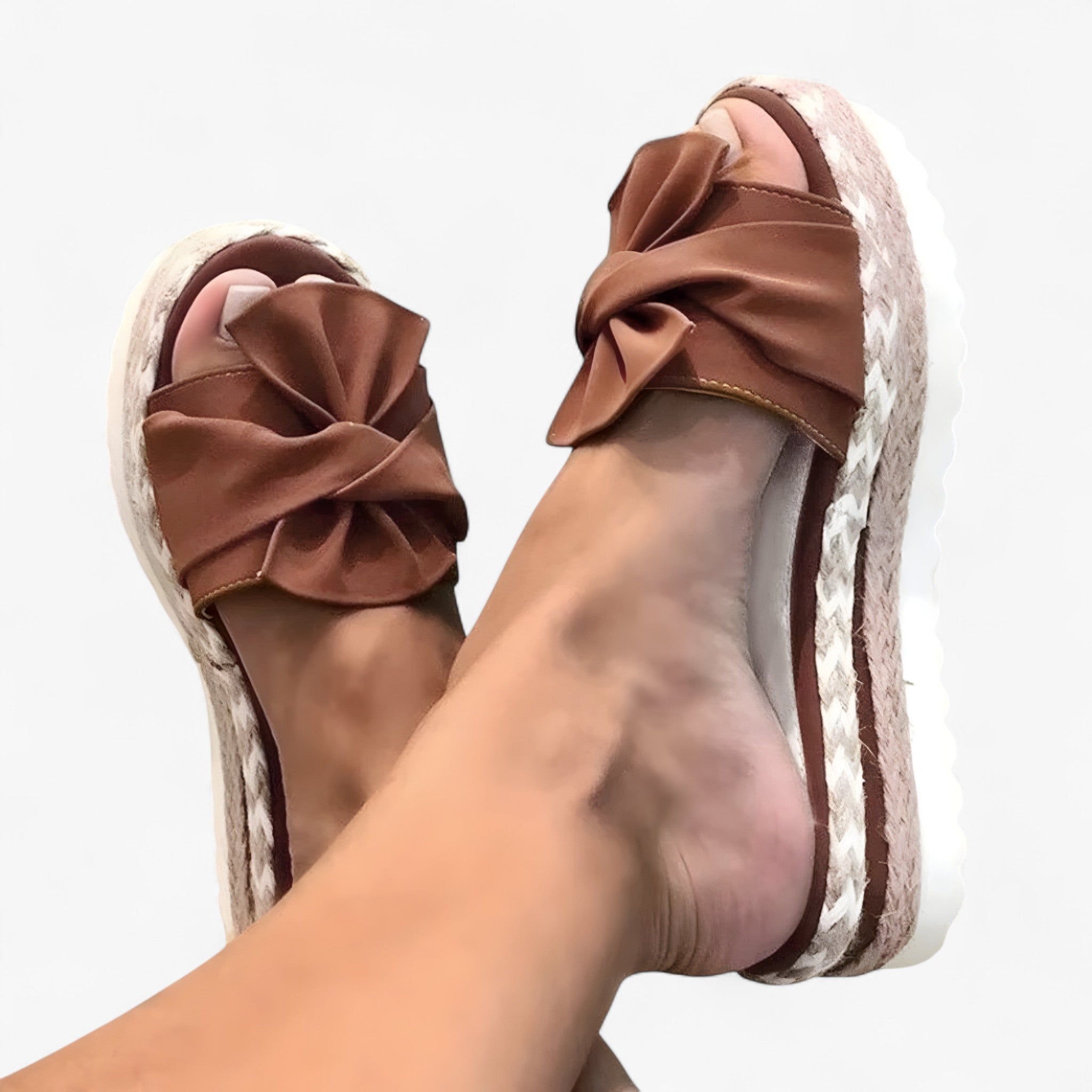 Sandalias cómodas para mujer con lazo elegante, material suave, varios colores y tallas