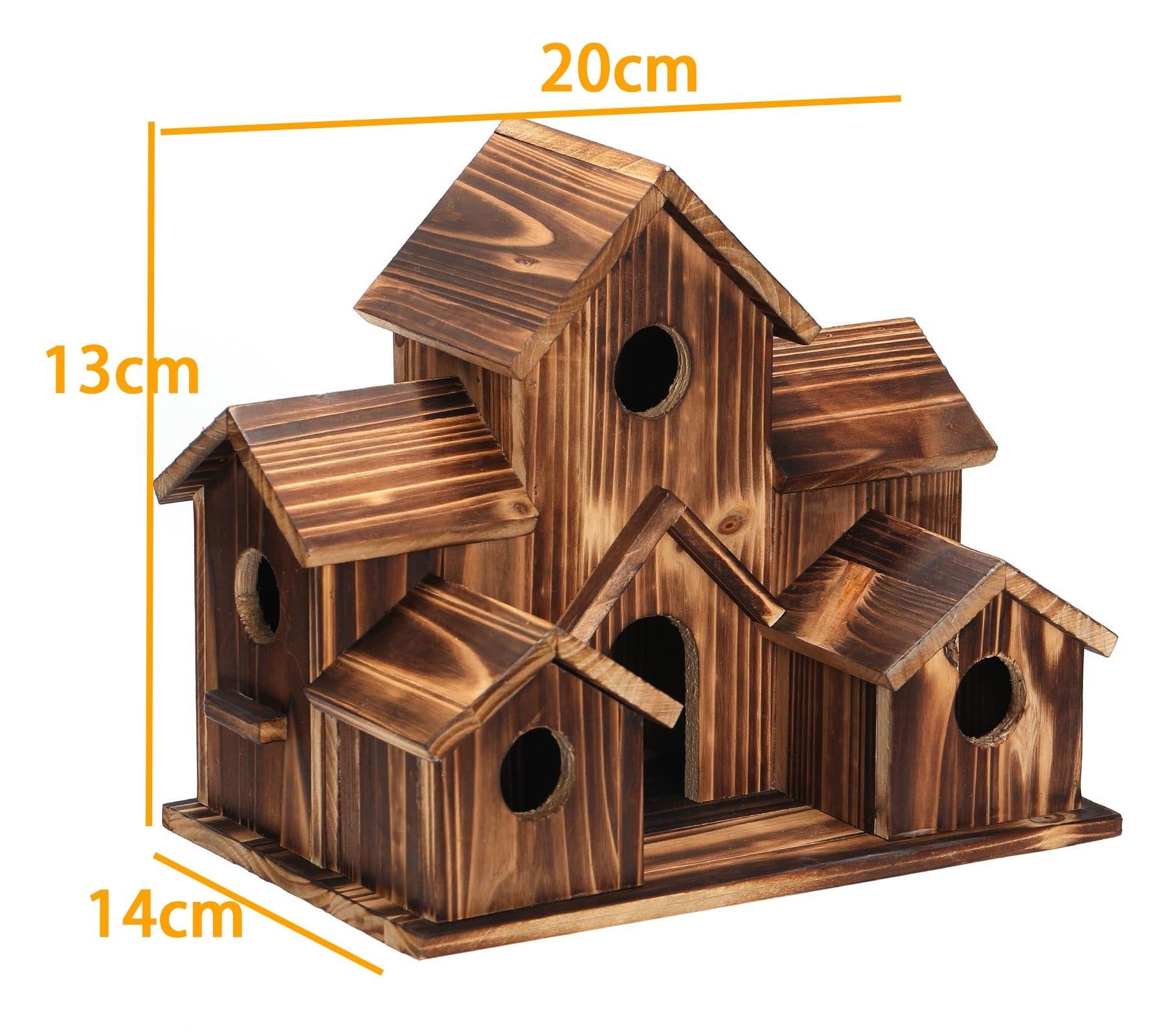 Casetta per uccelli fatta a mano con 6 fori Rosso Oro - - casetta casetta uccelli fatta fori mano new_for_google pets & supplies uccelli - Concept Palermo