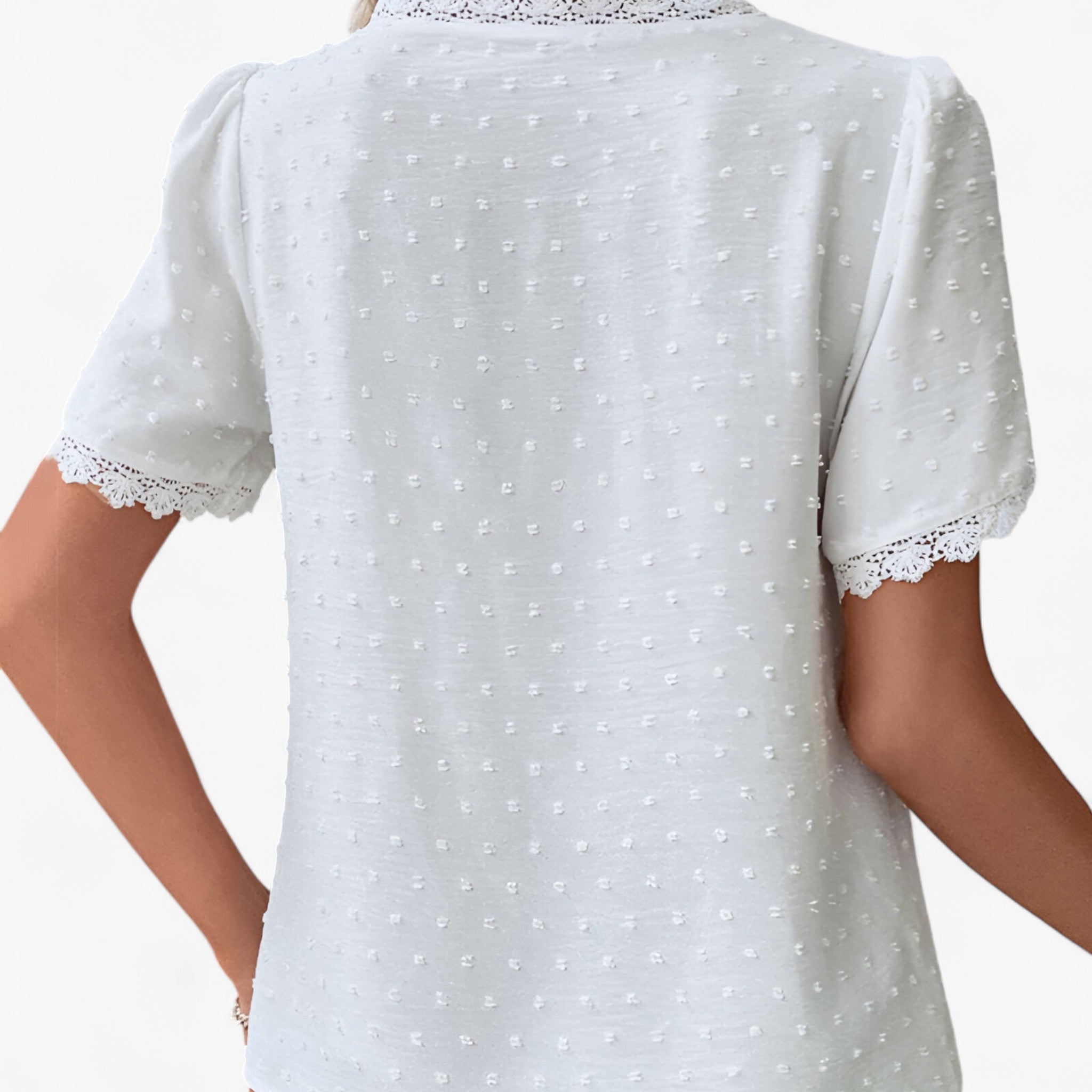 Blusa Vintage in Cotone con Dettagli in Pizzo e Maniche a Palloncino Blu - - blouse for women blusa blusa vintage cotone dettagli Haut/Blouse maniche palloncino pizzo tops for women vintage - Concept Palermo