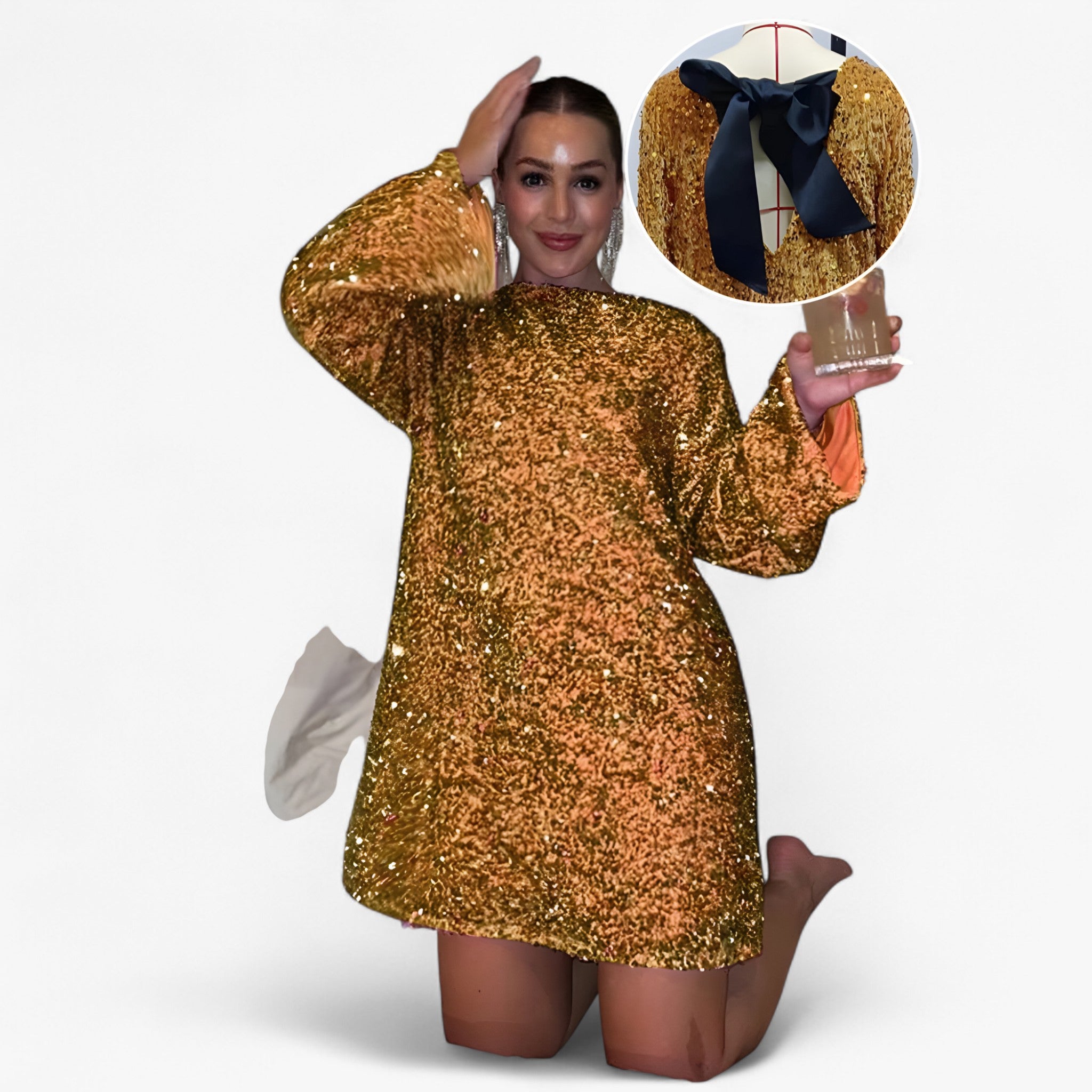 Minidress con paillettes - Oro - 1012402 1itemsoldjan16th Damesmode dresses dresses-ai elegant_dresses-ai minidress minidress paillettes paillettes spring Tuckhub velori oslo20241009 Women - Concept Palermo