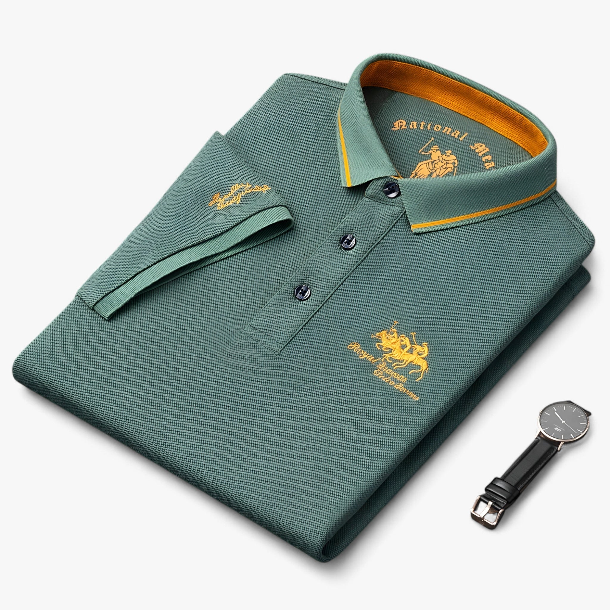 Polo Uomo in Cotone Piqué Tinta Unita Elegante - Vari Colori e Taglie - Verde - cotone men's polo men's polo shirt men's top clothes piqué polo polo uomo tinta unita uomo - Concept Palermo