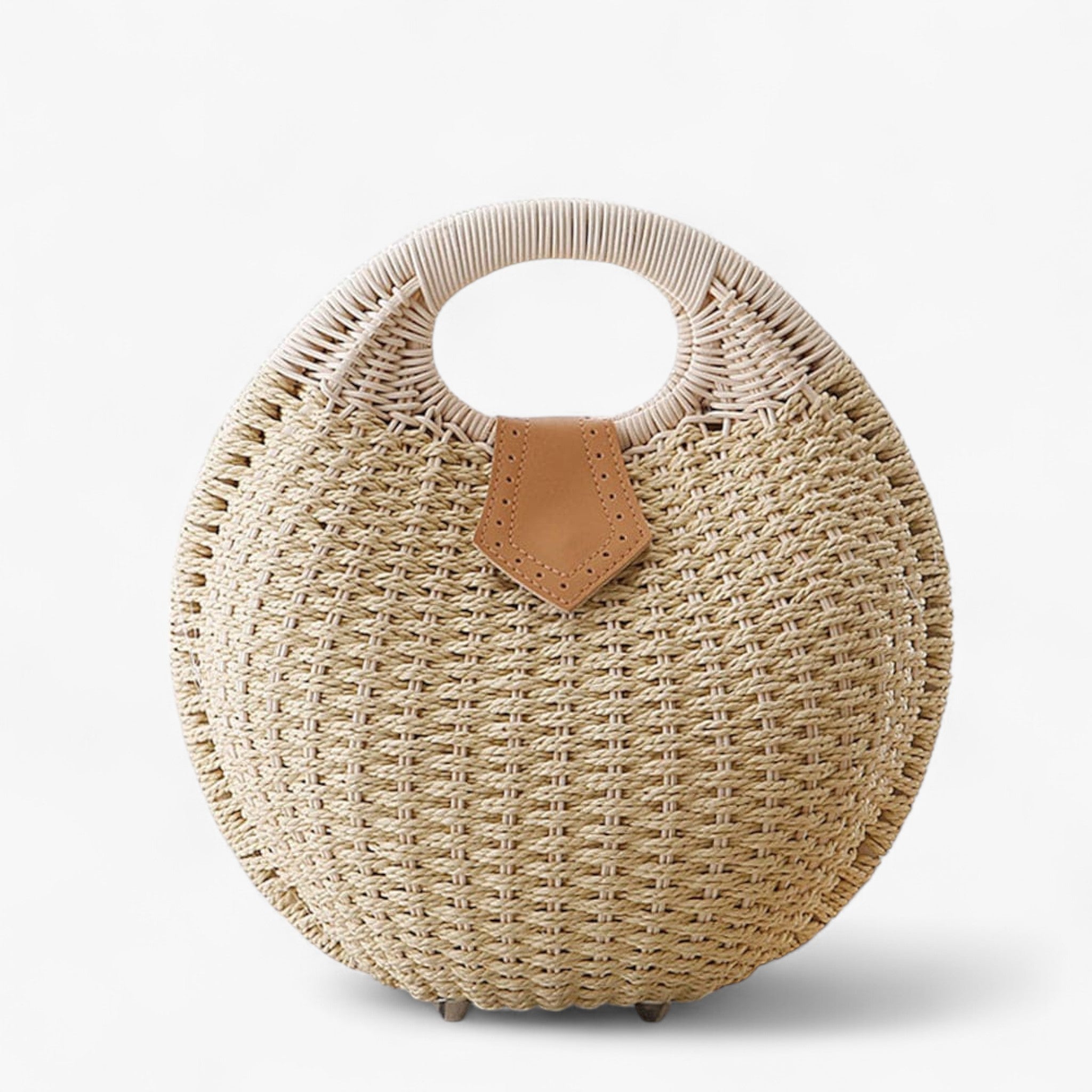 Borsa a Tracolla Donna in Rattan Naturale, Elegante Borsa Estiva da Spiaggia con Chiusura Sicura - Beige - Bags borsa borsa rattan donna handbags rattan rattan bags Tassen women bags Women's handbags - Concept Palermo